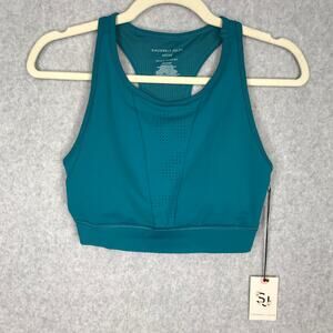 Sincerely Jules Long Line Sports Bra Small Teal Tank Top Crop Yoga Gym Racerback